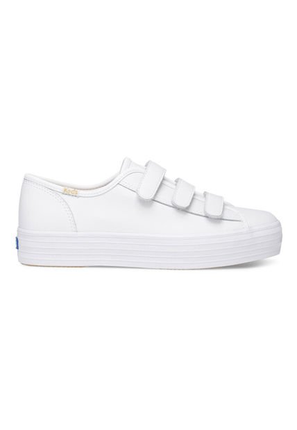 Zapatilla Cuero Blanca Mujer Triple Kick V Keds