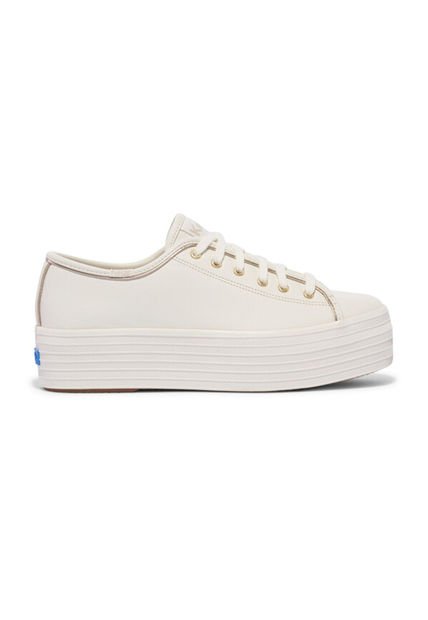 Zapatilla Cuero Blanca Mujer Triple Up Piping Keds