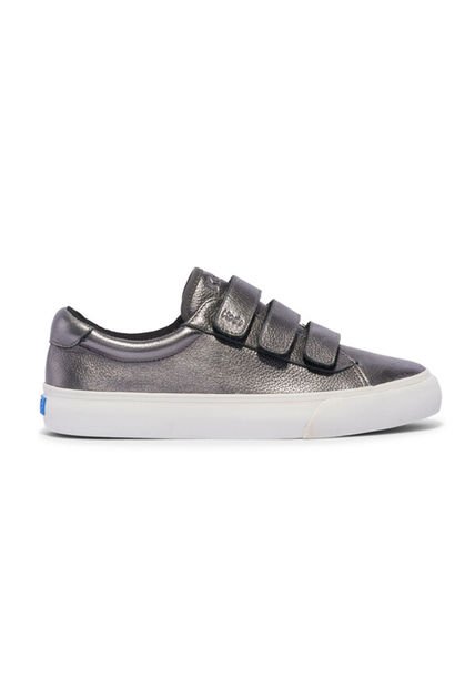 Zapatilla Cuero Gris Mujer Jump Kick Velcro Keds