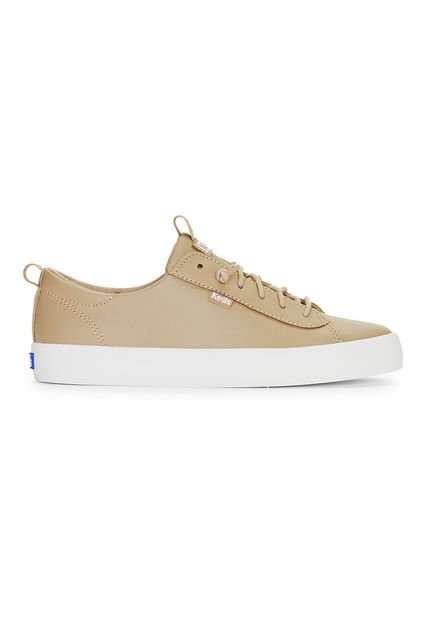 Zapatilla Cuero Mujer Kickback Café Claro Keds