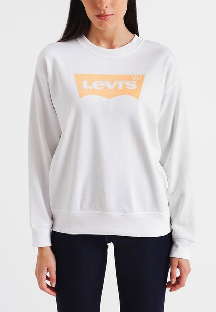 Polerón Mujer Liso Con Logo Blanco Levis