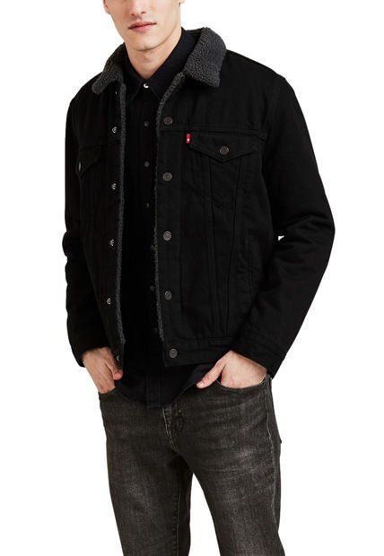 Chaqueta Hombre Regular Fit Sherpa Negro Levis