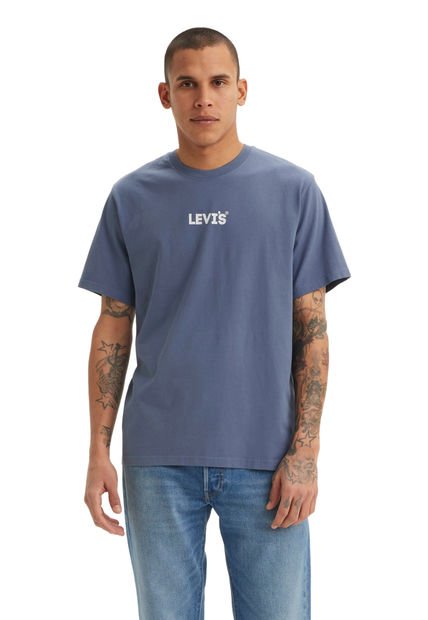 Polera Hombre Ss Relaxed Fit Tee Azul Levis