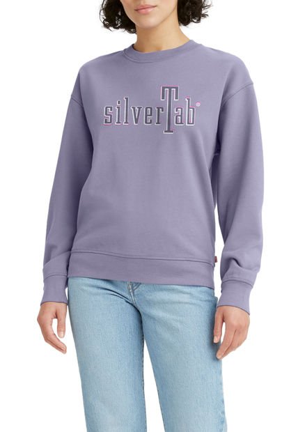 Polerón Mujer Liso Con Logo Morado Levis