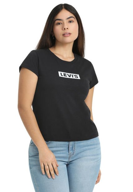 Polera Mujer Regular Fit Box Tab Negro Levis