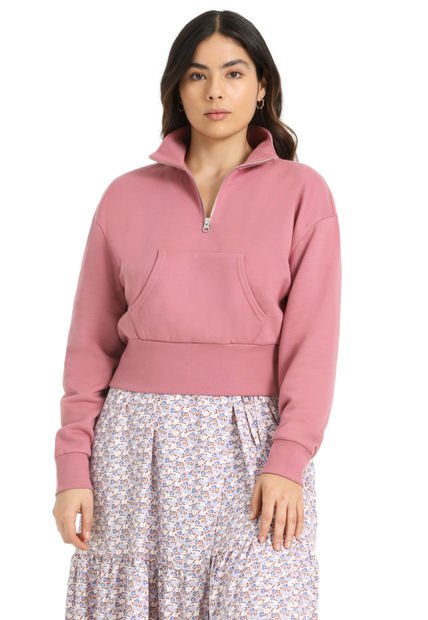 Polerón Mujer Regular Fit Sara 1/4 Zip Rosado Levis