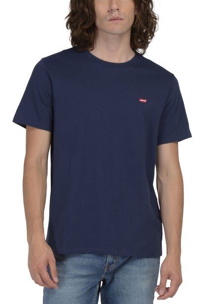 Polera Hombre Regular Fit Mini Logo Azul Levis