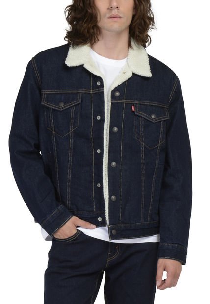 Chaqueta Hombre Regular Fit Con Sherpa Azul Oscuro Levis