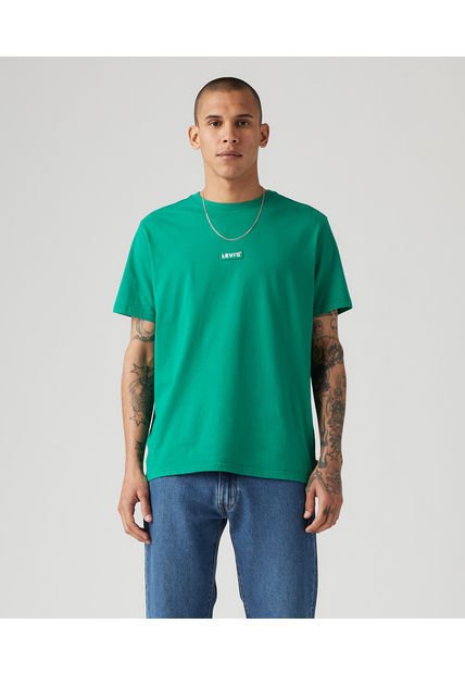 Polera Hombre Ss Relaxed Baby Tab T Verde Levis