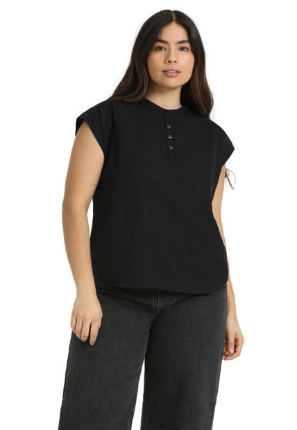 Blusa Mujer Jace Manga Corta Negro Levis