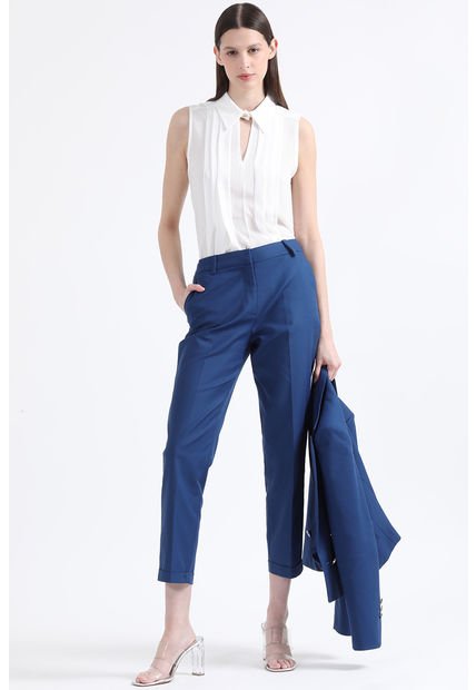 Pantalon Sastre Tiro Alto, Azul Liola