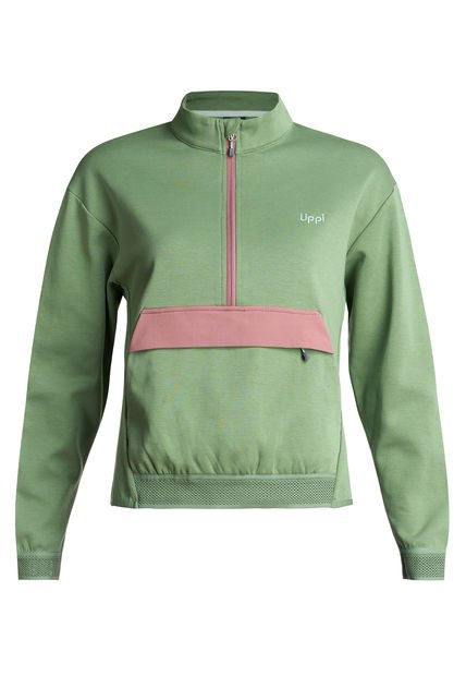 Poleron Mujer  DownStreet 1/4 Zip Sweatshirt Verde Claro Lippi