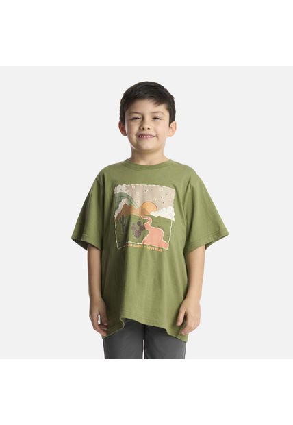 Polera Niño Desert Oversize T-Shirt Verde Lippi