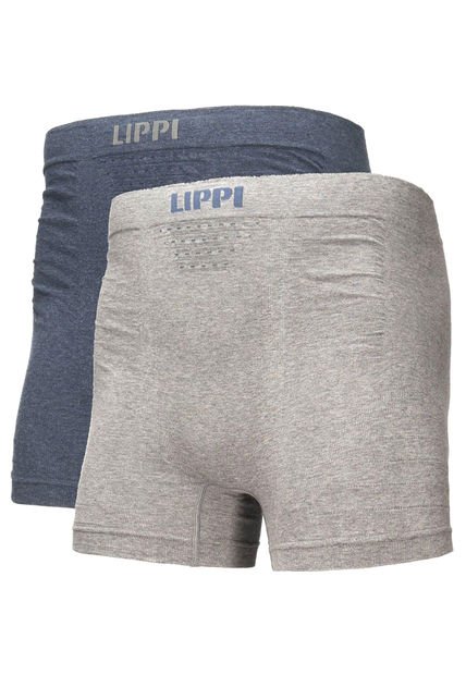 Ropa Interior Hombre Pack Skintec Seamless Boxer Gris Medio Y Azul Marino Lippi