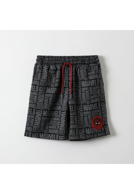 Short Niño Full Print Spiderman Negro Marvel