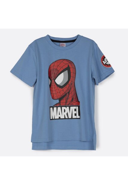 Polera Manga Corta Niño Spiderman Azul Marvel