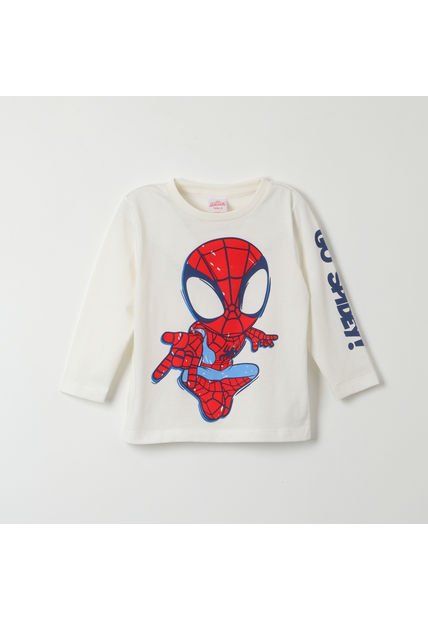 Polera Manga Larga Niño Spidey Go Spidey Beige Marvel