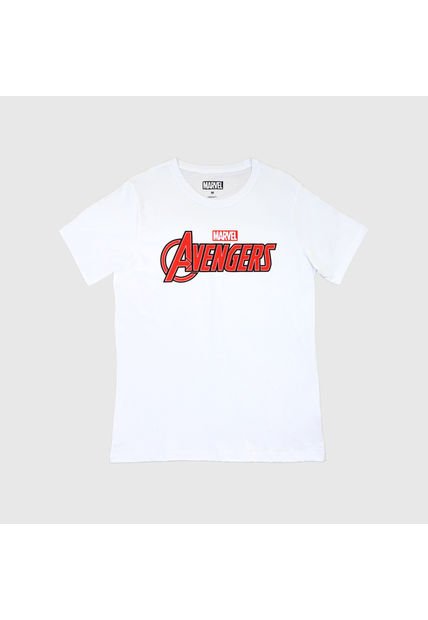 Polera Hombre Avengers Logo Blanco Marvel