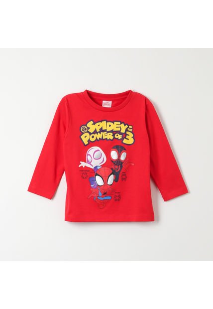 Polera Manga Larga Niño Spidey Power Of 3 Rojo Marvel