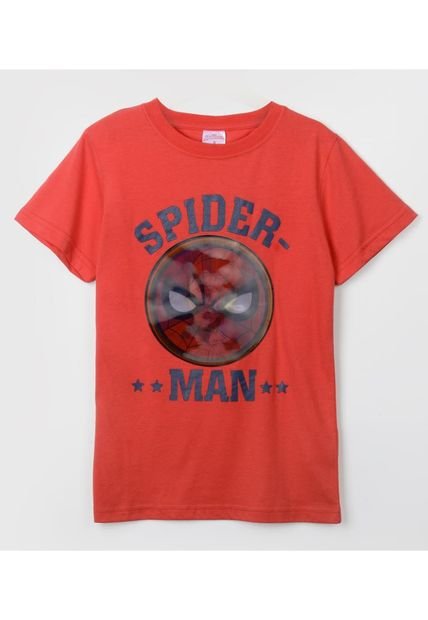 Polera Manga Corta Niño Lenticular Spiderman Rojo Marvel