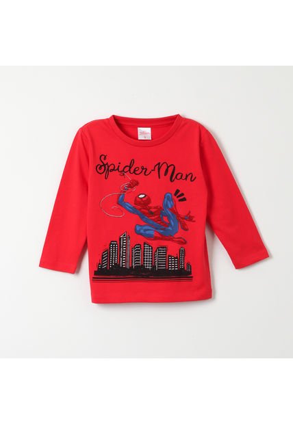 Polera Manga Larga Niño Spiderman Swing Rojo Marvel