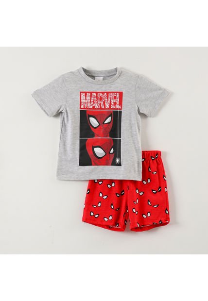 Pijama Corto Niño Spiderman Cabezas Gris Marvel