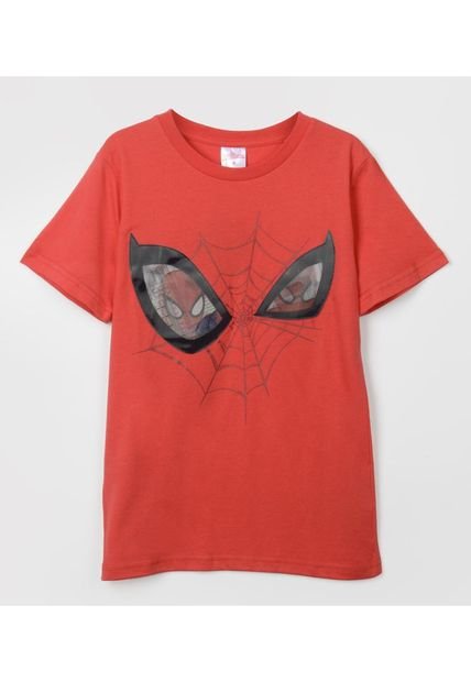 Polera Manga Corta Niño Ojos Spiderman Rojo Marvel