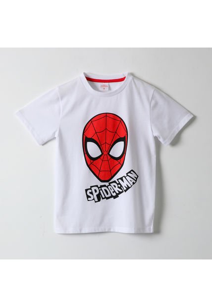 Polera Manga Corta Niño Mesa Blanco Spiderman Marvel