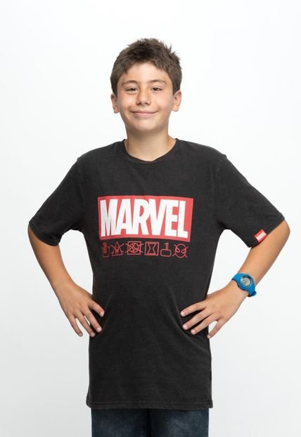 Polera Niño Holo Gris Oscuro Marvel