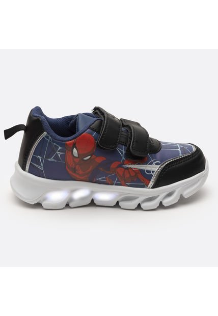 Zapatilla Con Luces Niño Accion Spiderman Azul Marvel