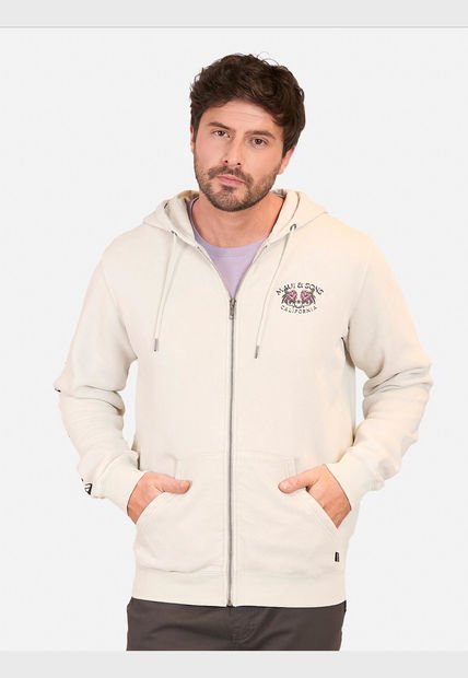 Poleron Skull With Flowers Hoodies Beige Hombre Maui And Sons