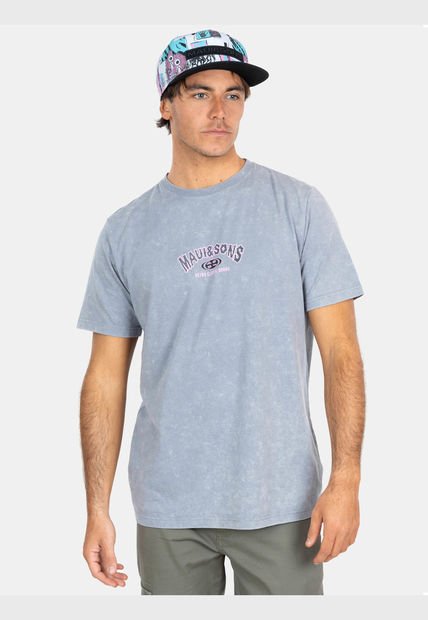 Polera MC Retro Classic Gris Hombre Maui And Sons