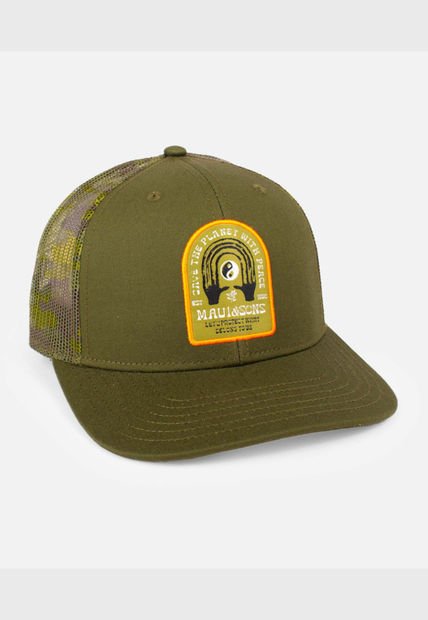 Jockey Back Camo Trucker Verde Hombre Maui And Sons