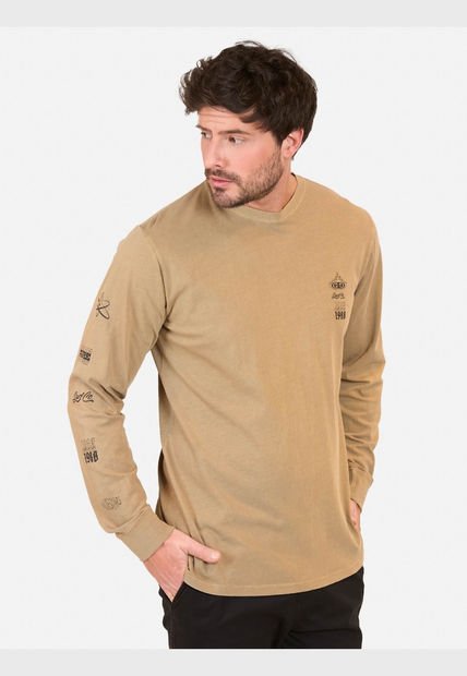 Polera ML Surf Co Hombre Khaki Maui And Sons