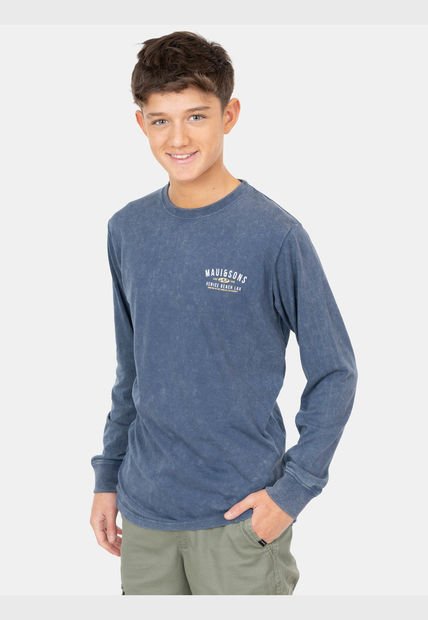 Polera ML Ocean Park Azul Infantil Maui And Sons