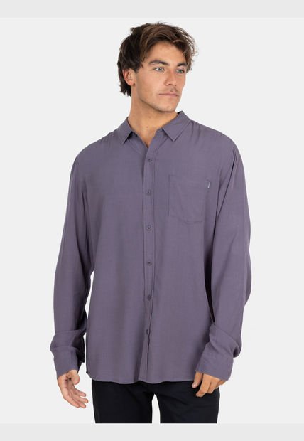 Camisa ML Sunset Shore Gris Hombre Maui And Sons