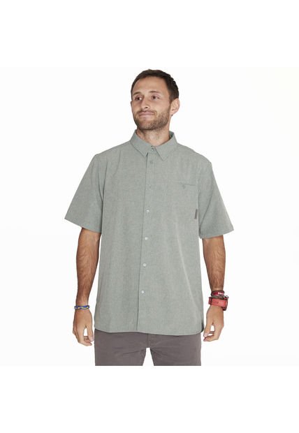 Camisa M/C Sport Shirt Short Sl Verde Hombre Merrell