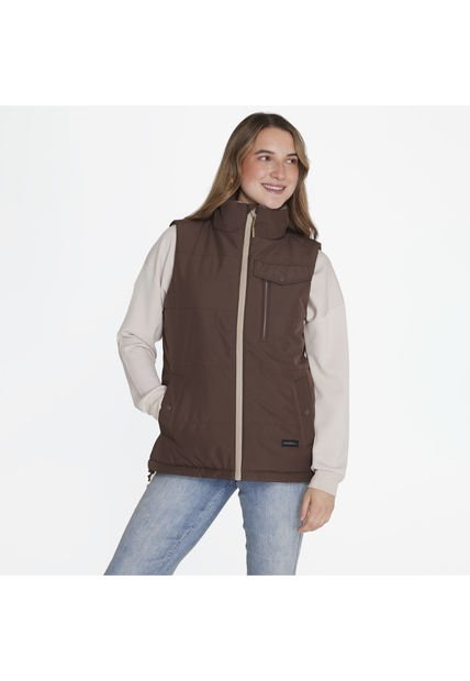 Parka S/M Impermeable Sleeveles Café Mujer Merrell