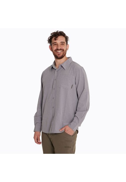 Camisa Hombre Outdoor Shirt Gris Merrell