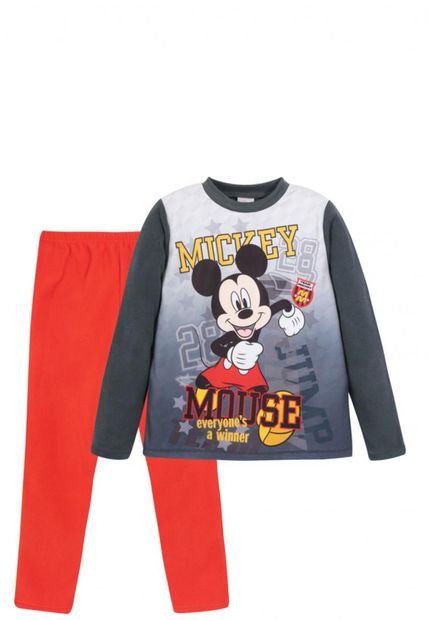 Pijama Rojo Gris Mickey Mouse Disney
