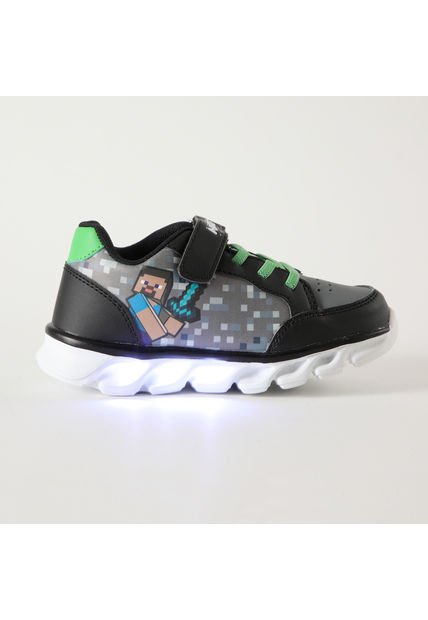 Zapatilla Con Luces Niño Espada Negro Minecraft