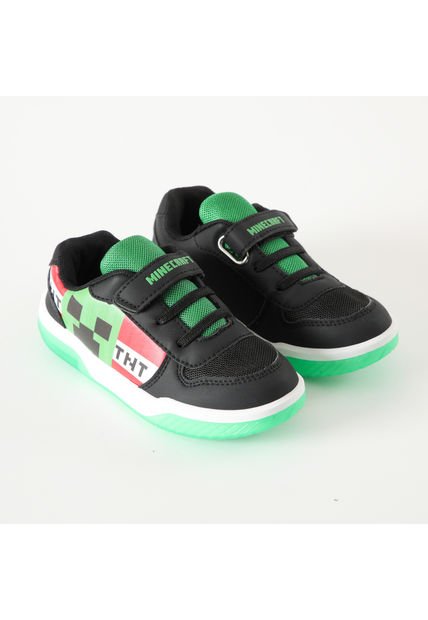 Zapatilla Con Luces Niño Tnt Negro Minecraft