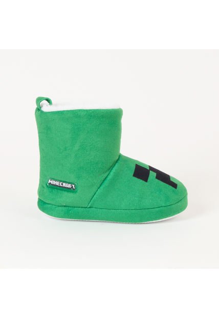 Pantufla Bota Niño Creeper Verde Minecraft