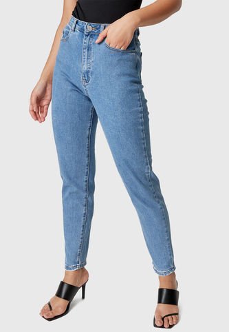 Jeans Missguided High Waisted Comfort  Azul  Calce Regular MISSGUIDED