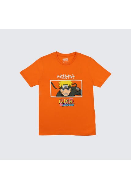 Polera Hombre Aldea De La Hoja Naranjo Naruto