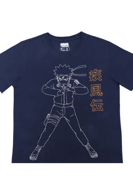 Polera Hombre Naruto Jutsu Azul Marino Naruto