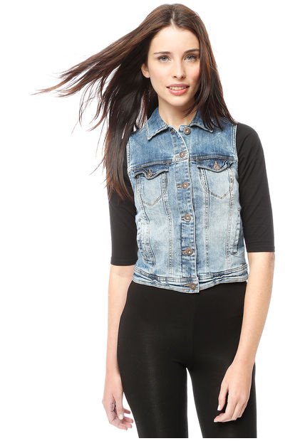 Chaqueta Denim Gilet Ariel Azul New Look