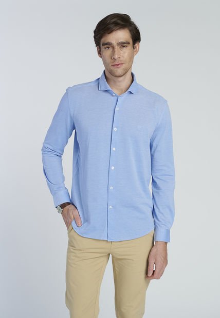 Camisa Manchest Celeste New Man