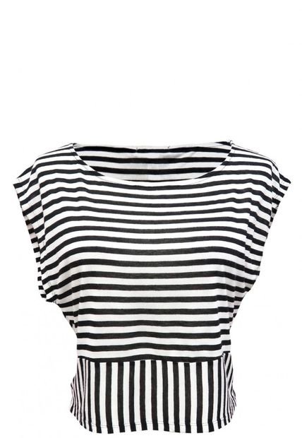 crop top de rayas blanco y negro