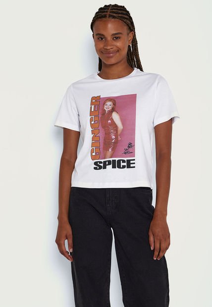 Polera Noisy May Spice Girls Blanco - Calce Regular